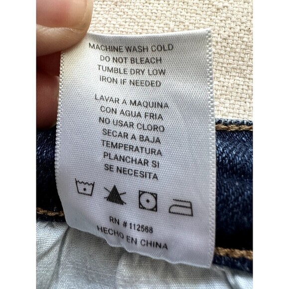 Ceros Distressed Straight Asymmetrical Front Woman's Jeans Size 30 Denim Blue - Picture 5 of 16